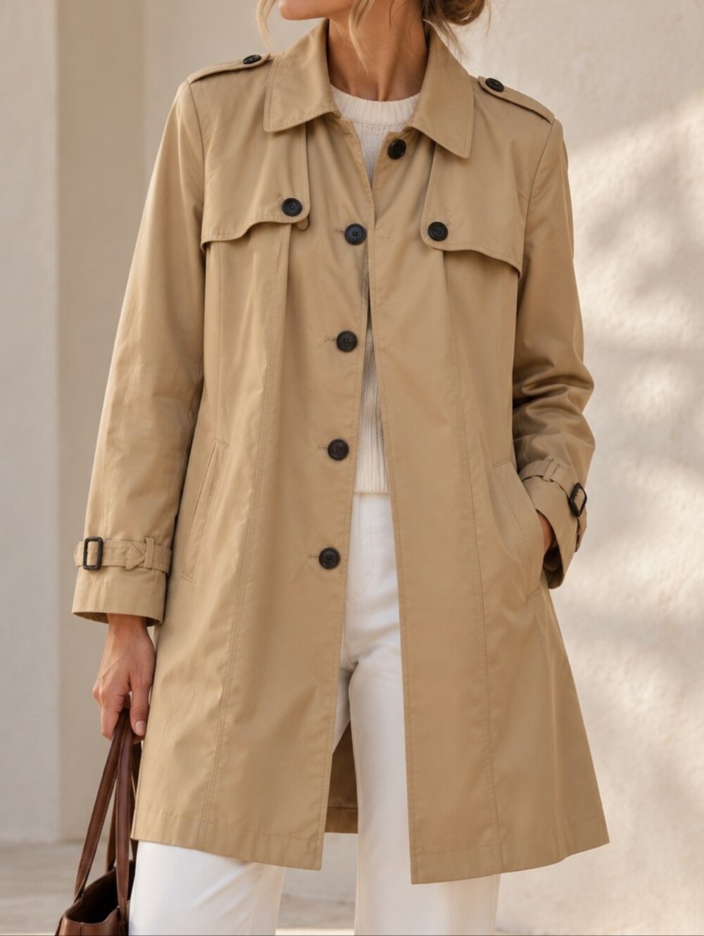 Dunnes St Bernard Toffee Trench Coat Classic Tailored Raincoat Quiet Luxury